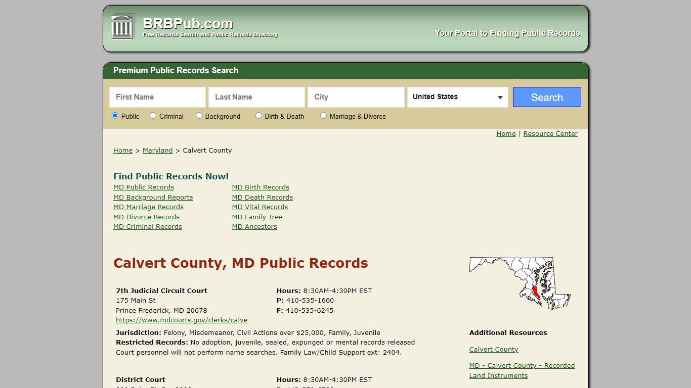 Calvert County Public Records | Search Maryland Government ...